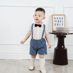 Quần yếm đùi bé trai kaki bubaby