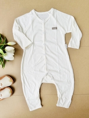 Bodysuit dài tay cài giữa trắng Cookie