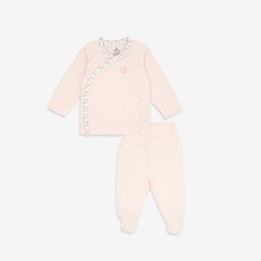 Bộ dài tay cài chéo liền tất Iconic BU Bambus Bubaby cho bé 0-3m