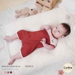 (3M- 12M) Body đùi cài vai mở đũng phối màu Cookie