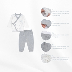 Bộ dài tay cài chéo Signature Bambus Bubaby