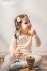 (12M-5Y) Bộ dài tay cổ trụ Bu Siro Jacquard - BU Baby