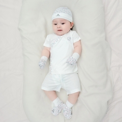 Bộ ngắn tay cài chéo Iconic BU Bambus BuBaby cho bé 0-6m