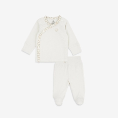 Bộ dài tay cài chéo liền tất Iconic BU Bambus Bubaby cho bé 0-3m