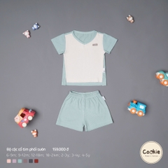 Bộ cộc cổ tim phối sườn Cookie