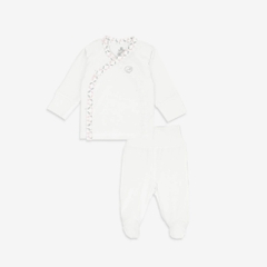 Bộ dài tay cài chéo liền tất Iconic BU Bambus Bubaby cho bé 0-3m