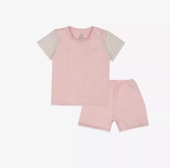 Bộ ngắn tay cài vai Bambus Zebra Bu Baby