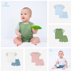 Bộ ngắn tay cài vai Bambus Zebra Bu Baby