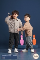 Áo khoác cài nút giữa chất nhung xốp giữ ấm cho bé hãng Cookie
