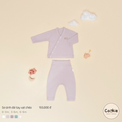 Bộ dài tay quần dài cạp cao cài chéo Cookie 0-9m