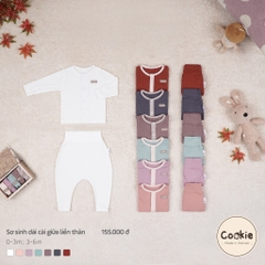 Bộ dài tay cài giữa quần cạp cao sơ sinh 0-3m Cookie