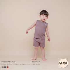 (6M-5Y) Bộ ba lỗ thể thao cotton tăm lạnh Cookie