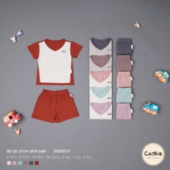 Bộ cộc cổ tim phối sườn Cookie