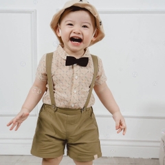 Quần yếm đùi bé trai kaki bubaby