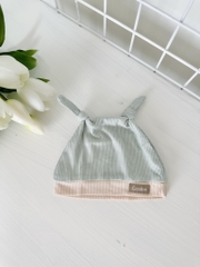 Mũ tròn sơ sinh 0-6m dáng ốc sên phối bo Cookie