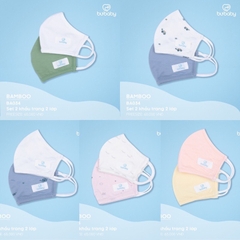 Set 2 khẩu trang cho bé vải sợi tre Bu Baby