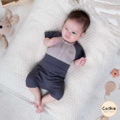 (0M-9M) Bộ cộc tay vai dời cài giữa cotton tăm lạnh Cookie