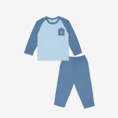 (12M-5Y) Bộ dài tay cổ tròn túi ngực Bambus Bu Baby