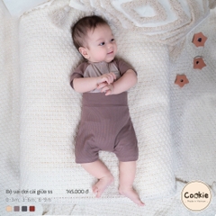 (0M-9M) Bộ cộc tay vai dời cài giữa cotton tăm lạnh Cookie