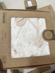 Khăn ủ xô sợi tre lụa 6 lớp có mũ cho bé 75*75cm - Hrnee