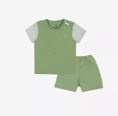 Bộ ngắn tay cài vai Bambus Zebra Bu Baby