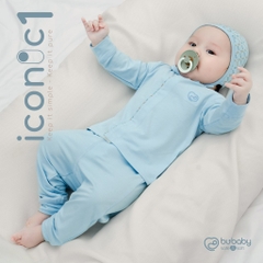 Bộ dài tay cài giữa Iconic BU Bambus BU Baby 0-9m
