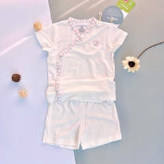 Bộ ngắn tay cài chéo Iconic BU Bambus BuBaby cho bé 0-6m