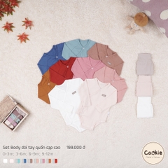 Set Body chip dài tay kèm quần cạp cao Cookie