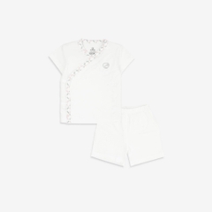Bộ ngắn tay cài chéo Iconic BU Bambus BuBaby cho bé 0-6m