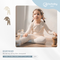 (12M-5Y) Bộ dài tay cổ trụ Bu Siro Jacquard - BU Baby