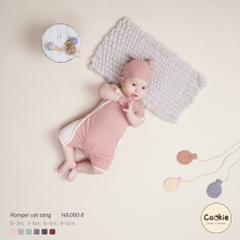 Romper vạt sóng - Body ngắn tay vạt chéo Cookie