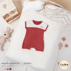 (3M- 12M) Body đùi cài vai mở đũng phối màu Cookie