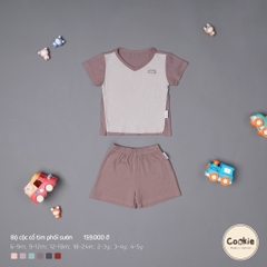 Bộ cộc cổ tim phối sườn Cookie