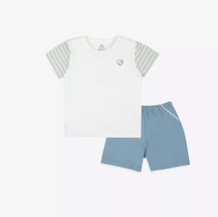 Bộ ngắn tay cài vai Bambus Zebra Bu Baby
