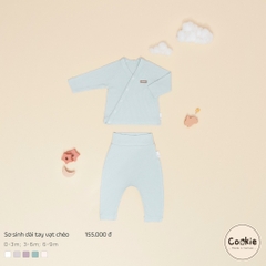 Bộ dài tay quần dài cạp cao cài chéo Cookie 0-9m