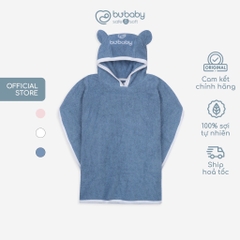 Khăn tắm dạng chui đầu tai gấu Cotton bông Bu Baby