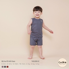 (6M-5Y) Bộ ba lỗ thể thao cotton tăm lạnh Cookie