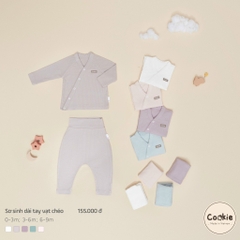 Bộ dài tay quần dài cạp cao cài chéo Cookie 0-9m