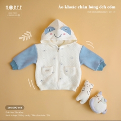 Áo khoác chần bông mũ tai gấu - Hình ếch cốm cho bé - Hrnee