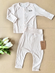 Bộ dài tay cài giữa quần cạp cao sơ sinh 0-3m Cookie