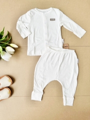 Bộ dài tay cài giữa quần lưng thấp 0-3m Cookie