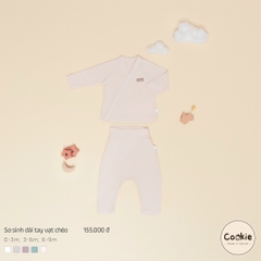 Bộ dài tay quần dài cạp cao cài chéo Cookie 0-9m