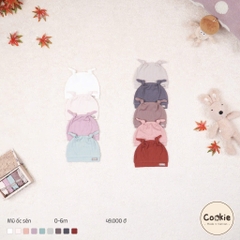 Mũ tròn sơ sinh 0-6m dáng ốc sên phối bo Cookie