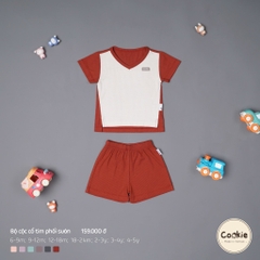 Bộ cộc cổ tim phối sườn Cookie