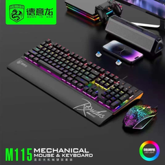Combo Bàn Phím Chuột Gaming RGB Hàng Chính Hãng DEIOG M115 Có Dây Thiết Kế Độc Đáo Chống Nước Kèm Giá Đỡ Chống Mỏi