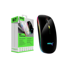 Chuột bluetooth + 2.4GHZ chính hãng DEIOG Q7 phiên bản 5.0 DPI 1600 led RGB tích hợp sạc pin dùng lâu chống ồn