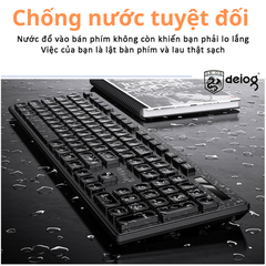 Combo bàn phím chuột văn phòng DEIOG DY-815T hàng chính hãng công thái học 1000DPI