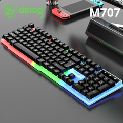 Bàn Phím Giả Cơ Máy Tính Chính Hãng DEIOG M707 Gaming LED 7 Màu Có Dây Chống Nước Chơi Game LMHT Đột Kích PUBG