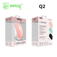 Chuột không dây bluetooth chính hãng DEIOG Q2 silent chống ồn gaming 1600DPI sạc pin