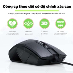 Chuột văn phòng chính hãng DEIOG DY-290 DPI công thái học làm việc chơi game dành cho laptop pc